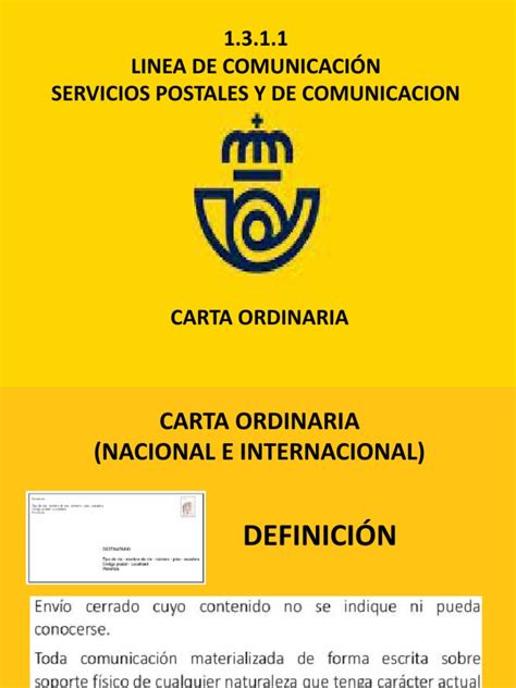 carta ordinaria correos|Apuntes de Correos